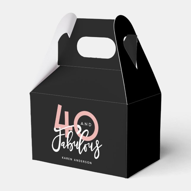 40 and fabulous  favour box (Front Side)
