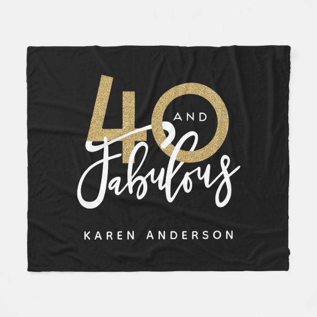 40 and fabulous  fleece blanket (Front (Horizontal))