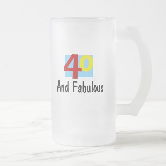 40 and Fabulous Frosted Glass Beer Mug (Right)