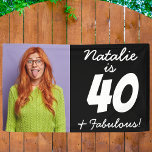 40 And Fabulous Funny Personalised Photo Birthday Banner<br><div class="desc">Celebrate the fabulous 40 with our 40 And Fabulous Funny Personalised Photo Birthday Banner! This custom happy birthday banner is designed to make the milestone extra special. Personalised with a photo, it becomes a unique and memorable addition to your 40th birthday party decorations. Say goodbye to generic banners and hello...</div>