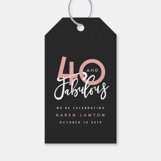 40 and fabulous gift tag (Front)