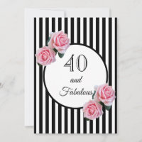 40 and fabulous glam birthday party black white