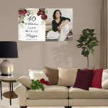 40 and Fabulous Glam Rose Floral Birthday Party  Banner<br><div class="desc">Elegant and classy dark red and burgundy floral roses with seed pearls on a splatter sepia coloured frame "40 and Fabulous" birthday party design by Holiday Hearts Designs.</div>