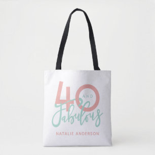 40 and fabulous gold & black birthday party  tote  bag