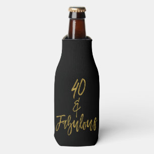 40 and Fabulous Gold Foil Birthday Bottle Cooler