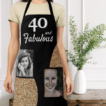 40 and Fabulous Gold Glitter 2 Photo 40th Birthday Apron<br><div class="desc">40 and Fabulous Gold Glitter 2 Photo 40th Birthday Apron. Add your photos - you can use an old and new photo.</div>