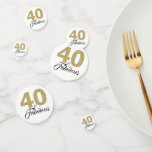 40 and Fabulous Gold Glitter 40th Birthday Confetti<br><div class="desc">40 and Fabulous 40th Birthday Confetti. The words "40 and Fabulous" in black and gold glitter are set using modern typography. Exlusively designed for you by Happy Dolphin Studio. If you need any help or matching products,  please contact us at happydolphinstudio@outlook.com.</div>