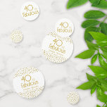 40 and Fabulous Gold Glitter 40th Birthday Party Confetti<br><div class="desc">40 and Fabulous Gold Glitter 40th Birthday Party Confetti. Modern and elegant birthday confetti with trendy typography and faux gold glitter dots. The design has a custom name. Make personalised 40th birthday confetti for hers celebration.</div>