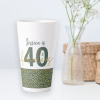 40 and Fabulous Green and Gold Personalised