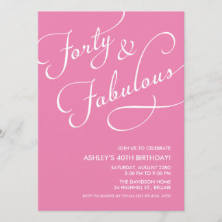 40 and Fabulous Invitations