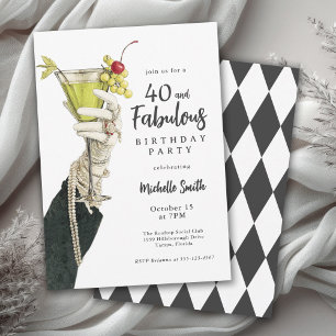 40 and Fabulous Milestone Adult Birthday Party Invitation
