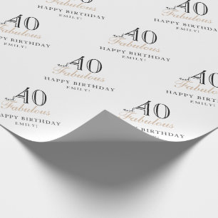 40 and Fabulous Modern Woman 40th Birthday Wrapping Paper