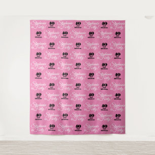 40 and Fabulous Party Backdrop Step and Repeat Tapestry