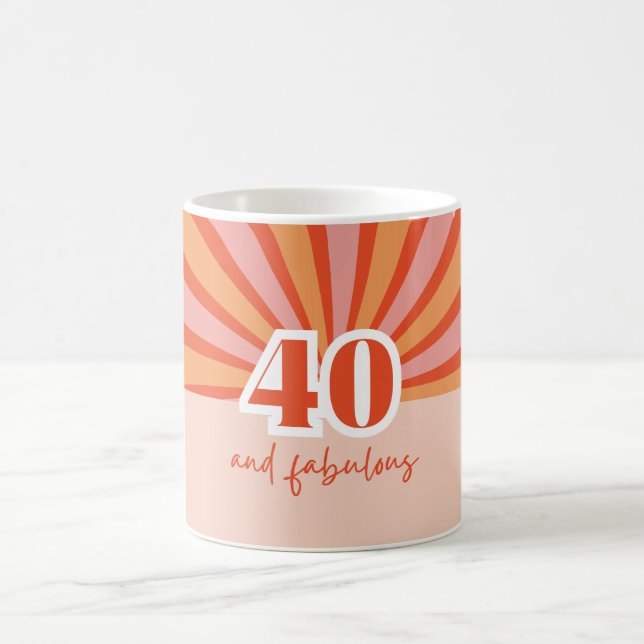 "40 and fabulous", retro birthday gift  coffee mug (Center)