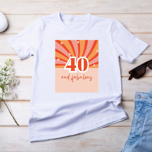 "40 and fabulous", retro bright peach  T-Shirt