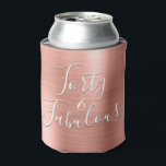 40 and Fabulous Rose Gold Blush Pink Modern Can Cooler<br><div class="desc">Forty and Fabulous 40th Birthday Party Faux Metallic Metal Rose Gold Blush Pink Can Cooler which are perfect for a Rose Gold or Blush Pink Birthday Party. This can cooler is perfect for a Fortieth Birthday Party. This Can Cooler is part of a matching birthday collection and additional matching items...</div>