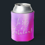 40 and Fabulous Rose Purple Pink Can Cooler<br><div class="desc">Forty and Fabulous 40th Birthday Party Faux Metallic Metal Purple and Pink Ombre Can Cooler which are perfect for a Birthday Party. This can cooler is perfect for a Fortieth Birthday Party. This Can Cooler is part of a matching birthday collection and additional matching items can be requested by contacting...</div>