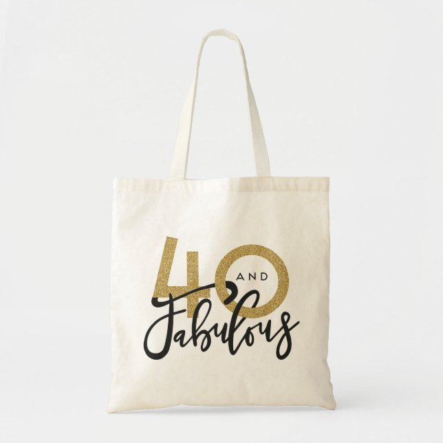 40 and fabulous tote bag (Front)