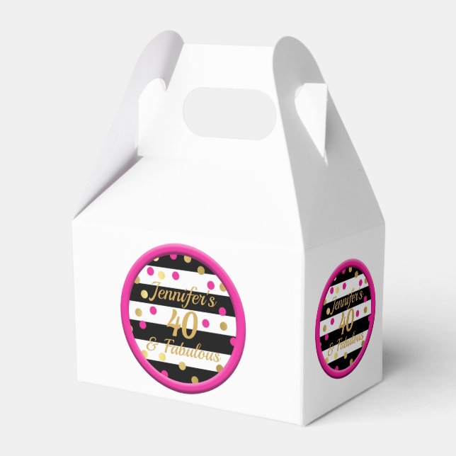 40 and Fabulous White Gable Boxes with Handle (Front Side)