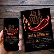 40 and Fiery, Neon 40th Birthday