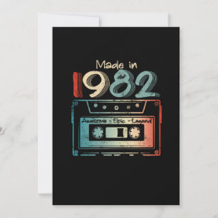 40 Birthday Gifts Year Old Made in 1982 Cassette Save The Date