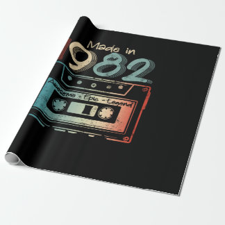 40 Birthday Gifts Year Old Made in 1982 Cassette Wrapping Paper