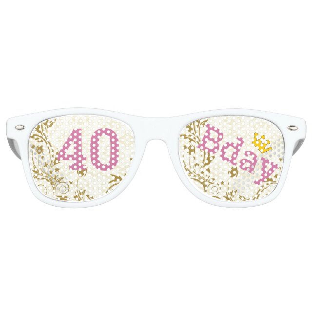40 BIRTHDAY retro Shades / Fun Party Sunglasses (Front)