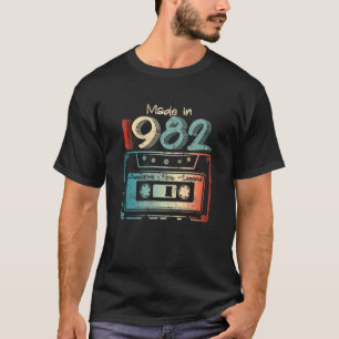 40 Birthday  Year Old Made In 1982 Cassette Tape T-Shirt