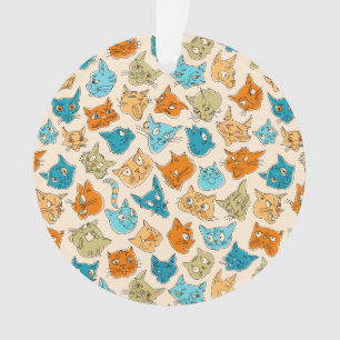 40 cat faces and one tail ornament