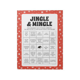 40 Christmas Jingle & Mingle Bingo Game Sheets Notepad