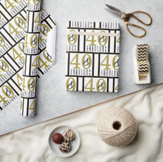 40 & Fabulous 40th Birthday Party Wrapping Paper