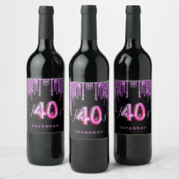 40 Fabulous birthday black purple glitter