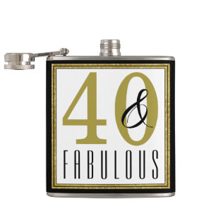 40 & Fabulous Birthday Celebration Hip Flask