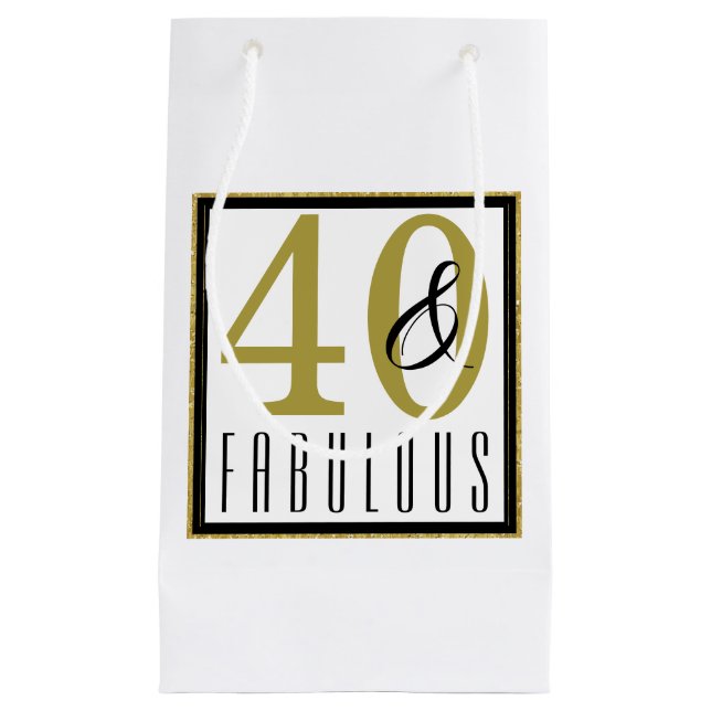 40 & Fabulous Birthday Party Celebration Small Gift Bag (Front)