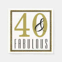 40 & Fabulous Birthday Party Paper