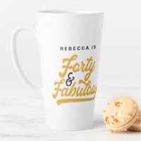 40 & fabulous birthday retro vintage script