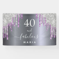 40 fabulous birthday silver purple glitter glam