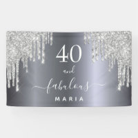 40 fabulous birthday sparkling glitter silver