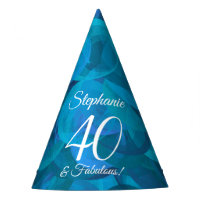 40 & Fabulous Elegant Ocean Blue Birthday