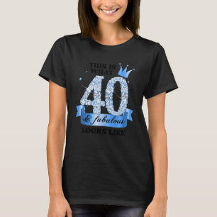 40 & Fabulous I Blue White Party Group Candid Phot T-Shirt
