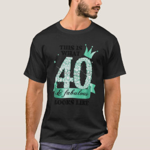 40 & Fabulous I Turquoise White Party Group Photo T-Shirt