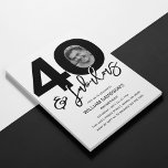 40 & Fabulous Photo 40th Birthday Invitation<br><div class="desc">Stylish editable 40th birthday invitation featuring,  40 & fabulous,  a large 40 with a photo inside the zero,  with black font over a classic white background and a birthday celebration template that is easy to personalize.</div>