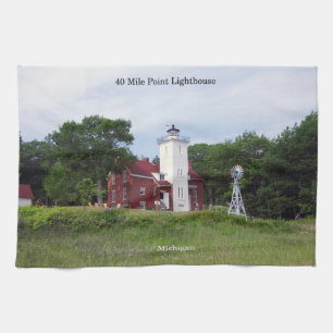 40 Mile Point Lighthouse kitchen towel