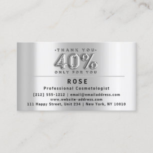 40% Off Discount Next Appointment Logo ThankSilver Card