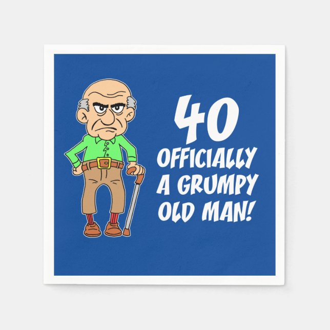 40 Officially A Grumpy Old Man Napkins (Front)