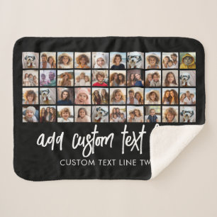 40 Photo Collage - 4 Rows 10 Columns - Script Name Sherpa Blanket