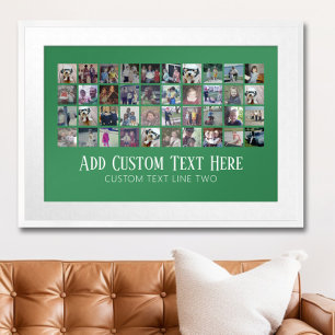 40 Photo Collage - 4 Rows 10 Columns - Script text Poster