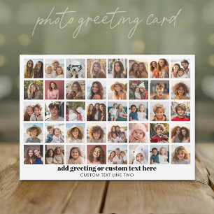 40 Photo Collage - 5 Rows 8 Columns - Script Name Holiday Card
