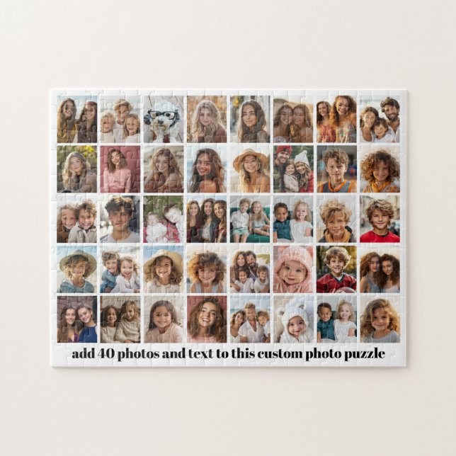 40 Photo Collage - 5 Rows 8 Columns - Script Name Jigsaw Puzzle (Horizontal)