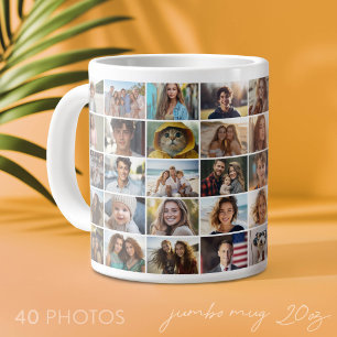 40 Photo Collage - small pics Large Coffee Mug
